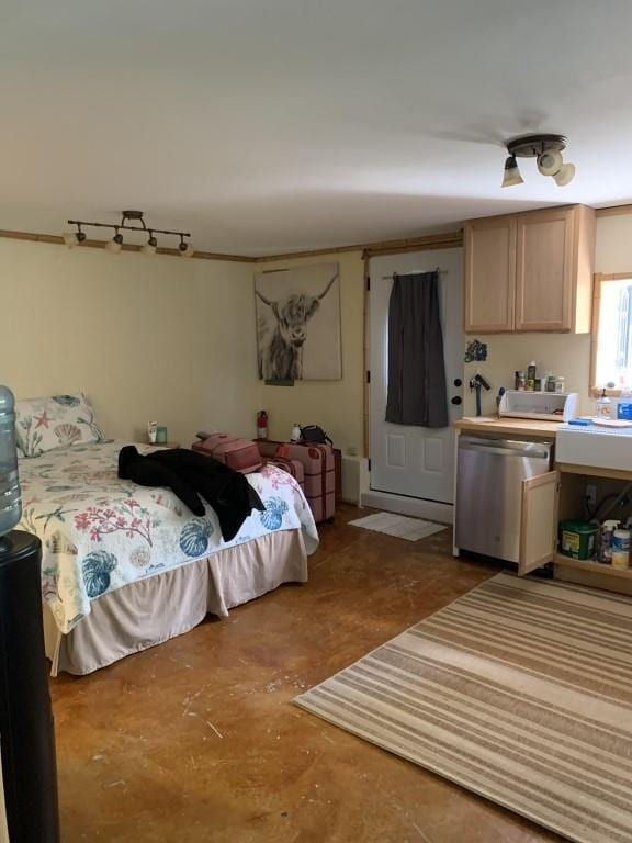 2527 Calhoun St, New Orleans, LA 70118 - bedroom with finished concrete flooring