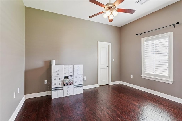 110 Lac Felicity Dr, Luling, LA 70070 - empty room with dark wood finished floors and a ceiling fan