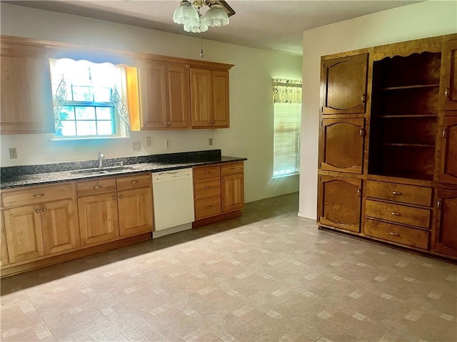 45156 Jenkins Rd 2 Rd, Franklinton, LA 70438 - kitchen featuring white dishwasher and dark countertops