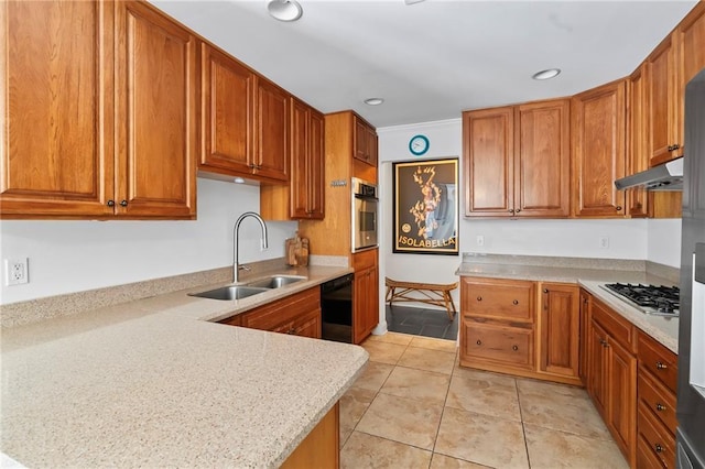 4301 Napoli Dr, Metairie, LA 70002 - kitchen with appliances with stainless steel finishes, brown cabinetry, and recessed lighting