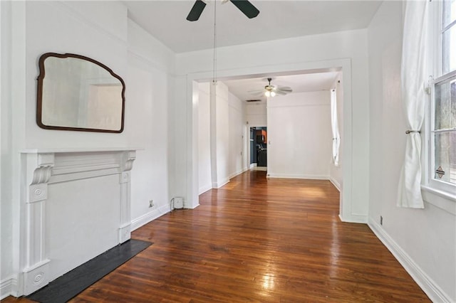 751618 Willow St, New Orleans, LA 70118 - unfurnished living room with a ceiling fan and wood finished floors