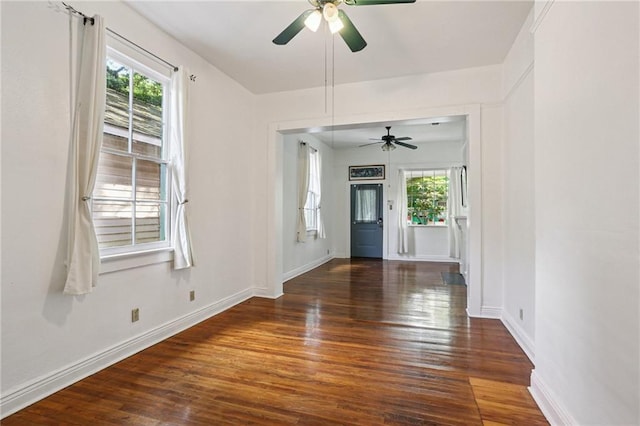 751618 Willow St, New Orleans, LA 70118 - unfurnished room featuring ceiling fan, plenty of natural light, and wood finished floors