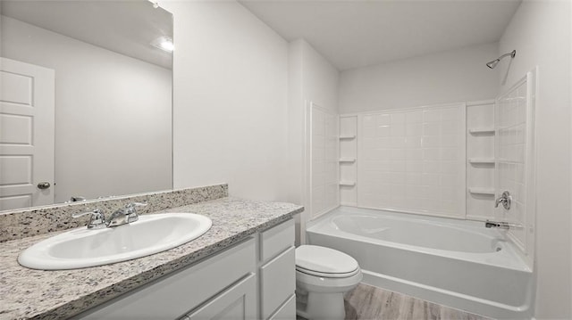 4674 Marais River Dr, Slidell, LA 70461 - bathroom featuring wood finished floors, vanity, and bathtub / shower combination