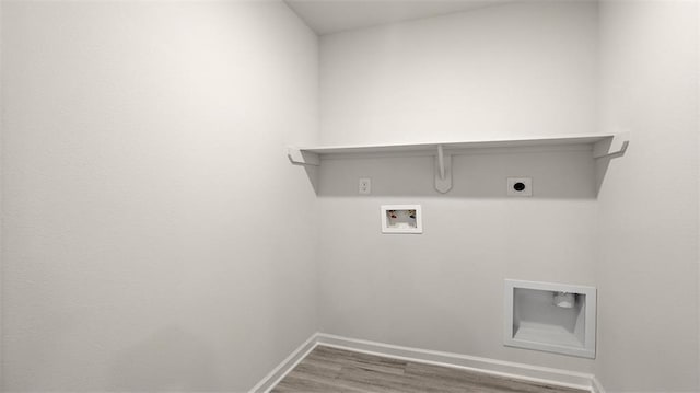 4674 Marais River Dr, Slidell, LA 70461 - laundry area with washer hookup, electric dryer hookup, and wood finished floors