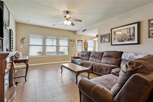 17126 Beacon St, Ponchatoula, LA 70454 - living area featuring ceiling fan and light tile patterned floors