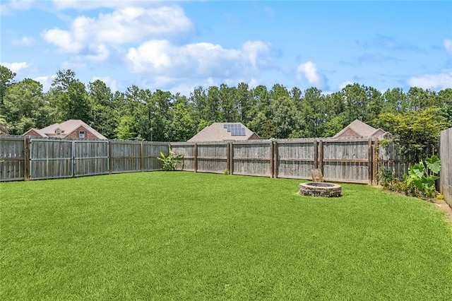 17126 Beacon St, Ponchatoula, LA 70454 - fenced backyard featuring an outdoor fire pit