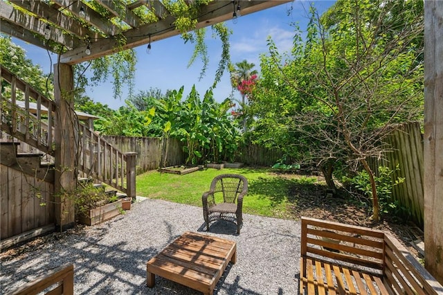 332 Olivier St, New Orleans, LA 70114 - fenced backyard with a patio and a pergola
