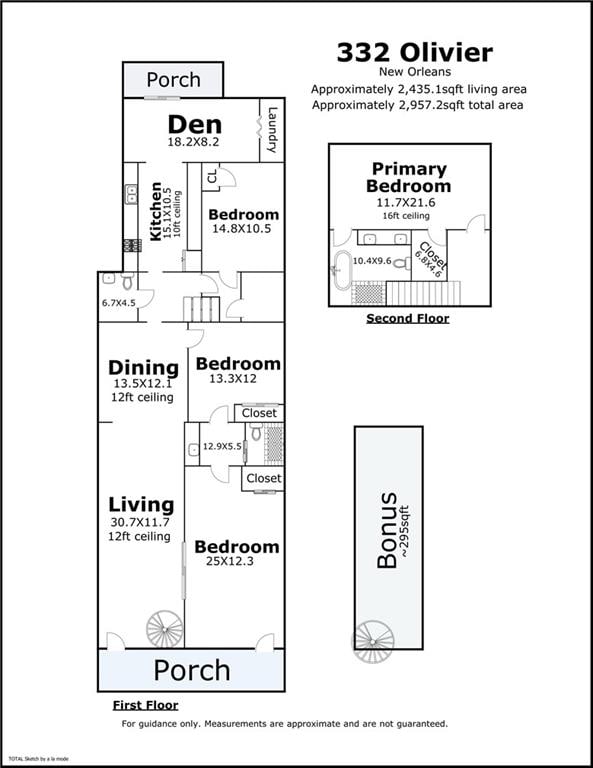332 Olivier St, New Orleans, LA 70114 - view of room layout