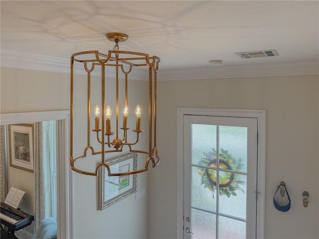 242 Douglas Dr, New Orleans, LA 70123 - detailed view of a chandelier and crown molding