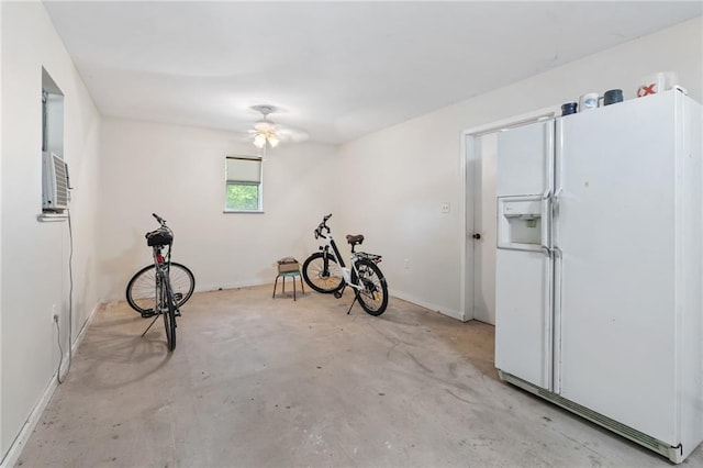 81011 Bob Baxter Rd, Bush, LA 70431 - workout room featuring baseboards and ceiling fan