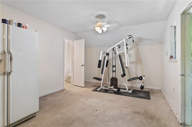 81011 Bob Baxter Rd, Bush, LA 70431 - exercise area featuring ceiling fan and baseboards