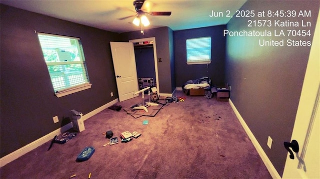 21573 Katina Ln, Ponchatoula, LA 70454 - bedroom featuring carpet floors and ceiling fan