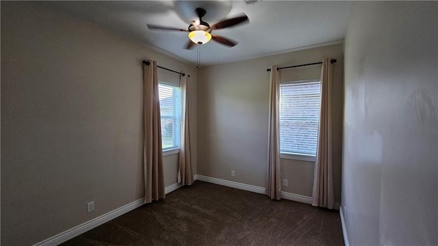 181 Latigue Rd, Avondale, LA 70094 - spare room with dark colored carpet and ceiling fan