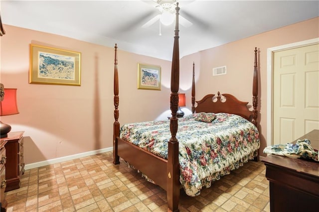 60222 N Bell Rd, Amite, LA 70422 - bedroom featuring baseboards and ceiling fan