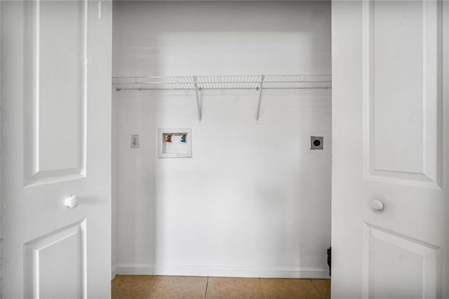 4365 Randolph Ave, New Orleans, LA 70122 - laundry room with electric dryer hookup, hookup for a washing machine, and tile patterned floors