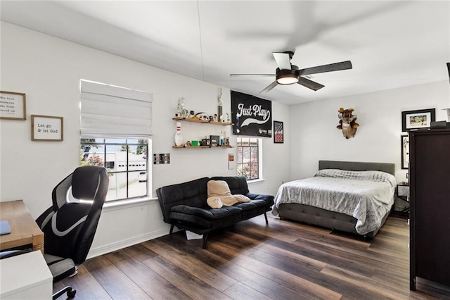 212 Ranger Pl, Slidell, LA 70458 - bedroom featuring wood finished floors and a ceiling fan