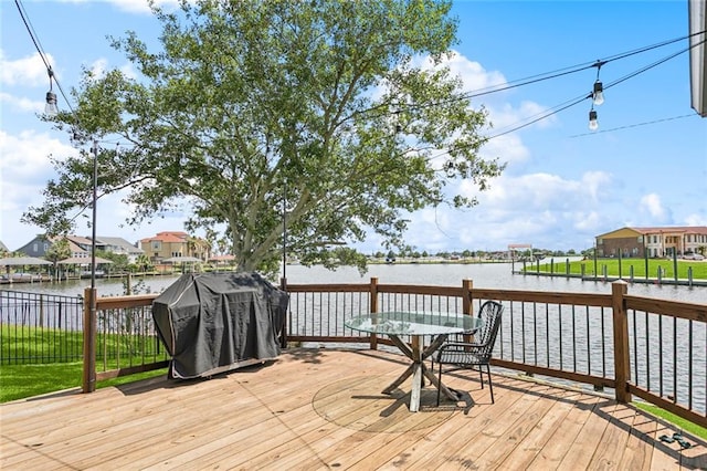 212 Ranger Pl, Slidell, LA 70458 - wooden terrace featuring a water view and grilling area
