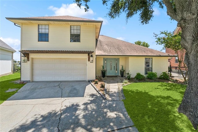 212 Ranger Pl, Slidell, LA 70458 - traditional-style home featuring concrete driveway, brick siding, an attached garage, and roof with shingles