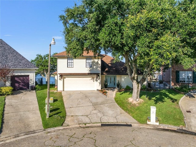 212 Ranger Pl, Slidell, LA 70458 - traditional-style house with concrete driveway, a front lawn, and an attached garage
