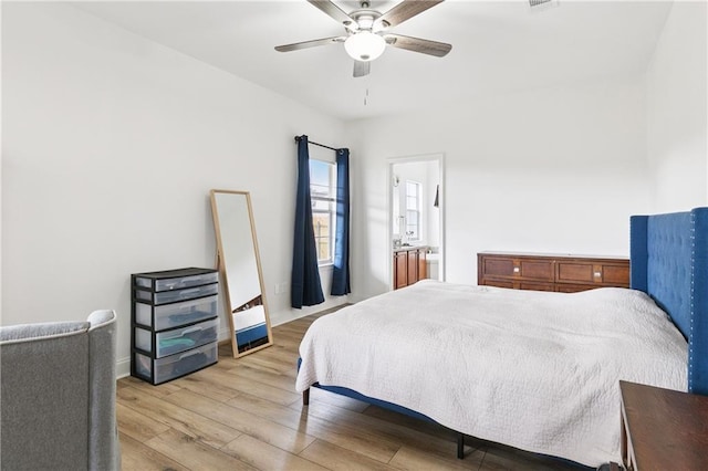 5233 Savannah Ln, Marrero, LA 70072 - bedroom featuring light wood-style floors and ceiling fan