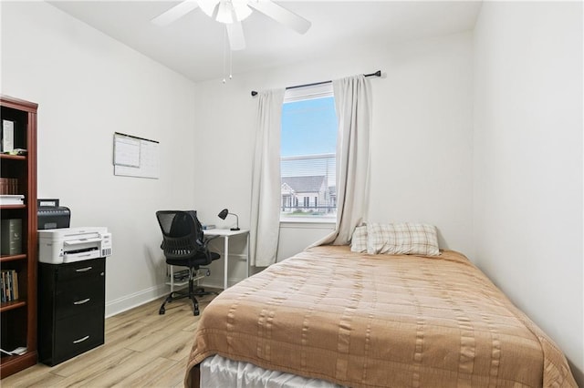 5233 Savannah Ln, Marrero, LA 70072 - bedroom with light wood-type flooring and a ceiling fan