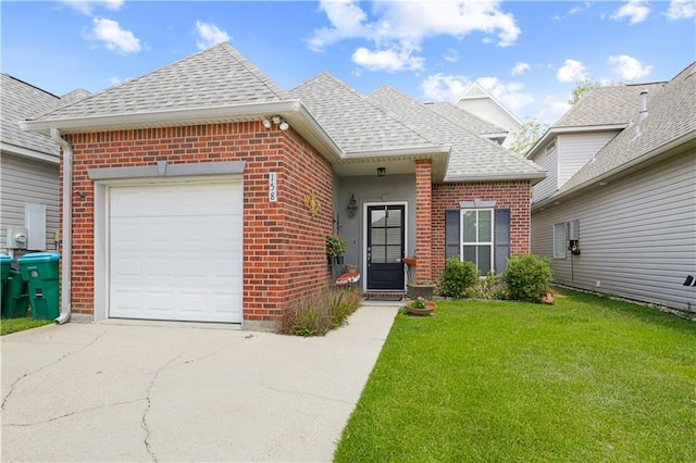 158 Emerald Oaks Dr, Covington, LA 70433 - view of front of home featuring a shingled roof, brick siding, an attached garage, and driveway