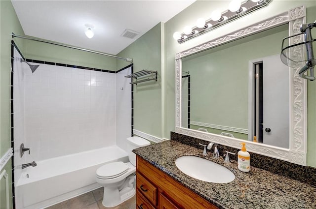 210 Westminster Dr, Slidell, LA 70460 - full bathroom featuring bathing tub / shower combination, vanity, and tile patterned flooring