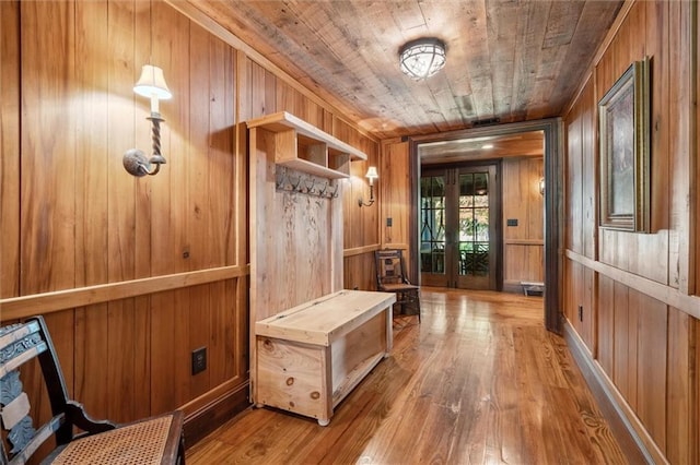 266 Wpa Rd, Ms, MS 39459 - mudroom with wood finished floors, wooden walls, and wooden ceiling