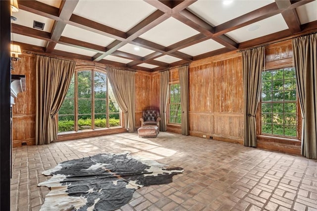 266 Wpa Rd, Ms, MS 39459 - unfurnished sunroom featuring coffered ceiling and beamed ceiling