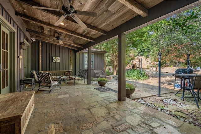 266 Wpa Rd, Ms, MS 39459 - view of patio / terrace with ceiling fan and an outdoor living space