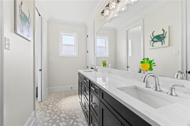 218 Belle Ormond Cir, Destrehan, LA 70047 - full bath featuring crown molding and double vanity