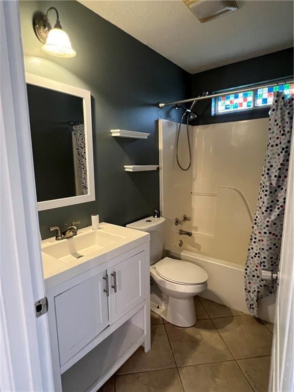 2712 Bayou Bleu Dr, Marrero, LA 70072 - bathroom featuring tile patterned flooring, vanity, and shower / bathtub combination with curtain
