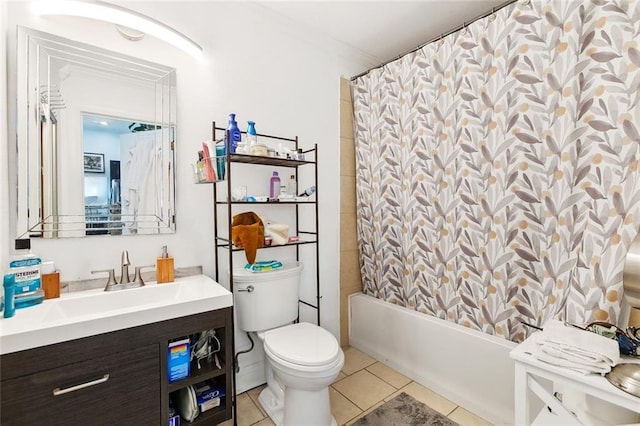 1801 Adams St, New Orleans, LA 70118 - full bath featuring vanity, tile patterned floors, and shower / bath combination with curtain