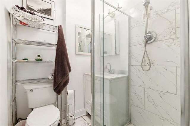 1801 Adams St, New Orleans, LA 70118 - full bathroom featuring a marble finish shower and toilet