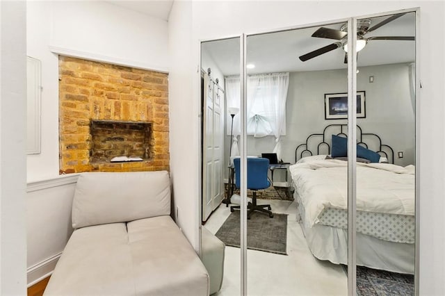 1801 Adams St, New Orleans, LA 70118 - bedroom with a desk and a ceiling fan