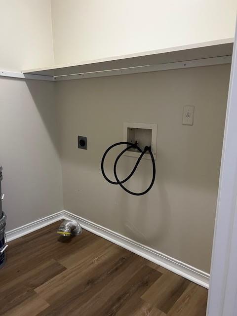 479 Grefer Ave, Harvey, LA 70058 - washroom featuring electric dryer hookup, dark wood-type flooring, and washer hookup