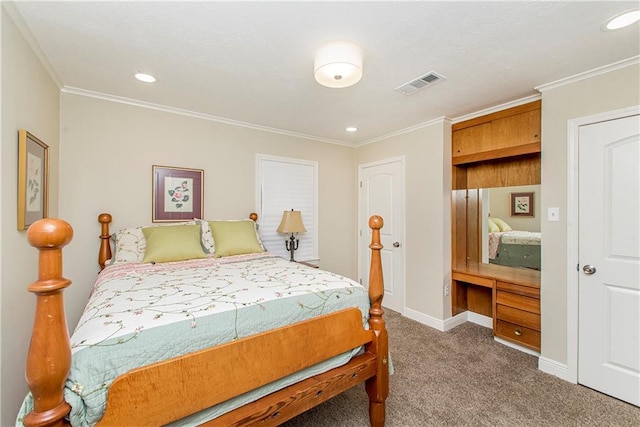 137 Diane Ave, River Ridge, LA 70123 - bedroom with carpet floors, crown molding, and recessed lighting