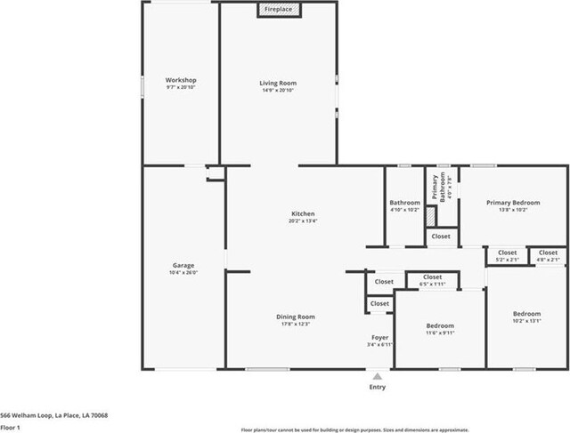 566 Welham Loop, La Place, LA 70068 - view of home floor plan