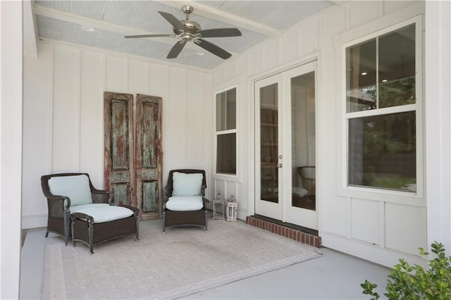 1537 Darlington St, Covington, LA 70433 - view of patio featuring a ceiling fan and french doors
