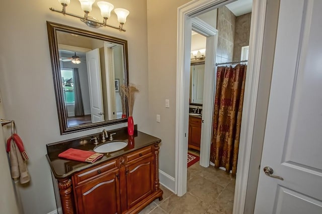 3012 Sunrise Blvd, Slidell, LA 70461 - full bath featuring vanity, tile patterned floors, and curtained shower