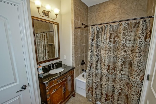3012 Sunrise Blvd, Slidell, LA 70461 - bathroom featuring vanity and shower / bathtub combination with curtain