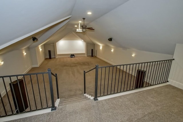 3012 Sunrise Blvd, Slidell, LA 70461 - bonus room featuring carpet floors, a ceiling fan, and lofted ceiling