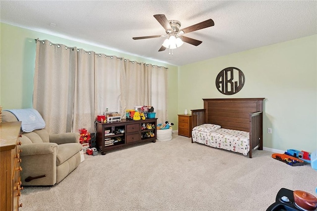 701 Mehle St, Arabi, LA 70032 - bedroom featuring carpet, a ceiling fan, and a textured ceiling