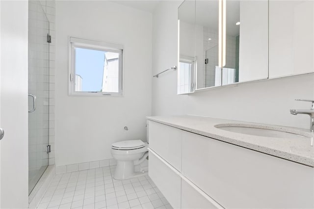 461 Ninth St, New Orleans, LA 70115 - full bathroom with vanity, tile patterned floors, and a stall shower