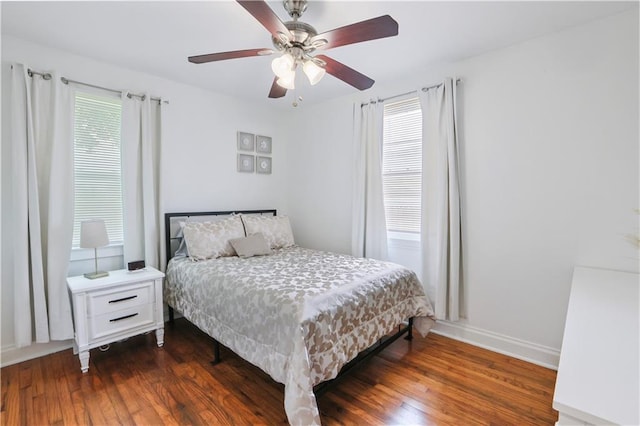 3815 William Pl, Jefferson, LA 70121 - bedroom featuring dark wood-style floors and ceiling fan
