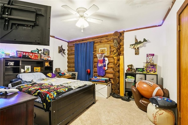 12228 23rd Hwy, Belle Chasse, LA 70037 - carpeted bedroom featuring a ceiling fan