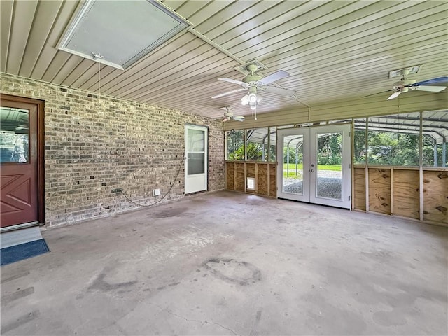 41449 N Charbonnet Rd, Ponchatoula, LA 70454 - unfurnished sunroom featuring french doors and ceiling fan