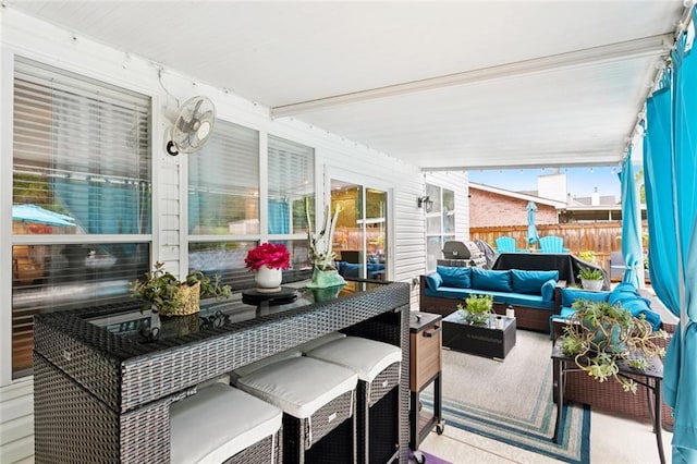 542 Huseman Ln, Covington, LA 70435 - sunroom / solarium featuring outdoor lounge area