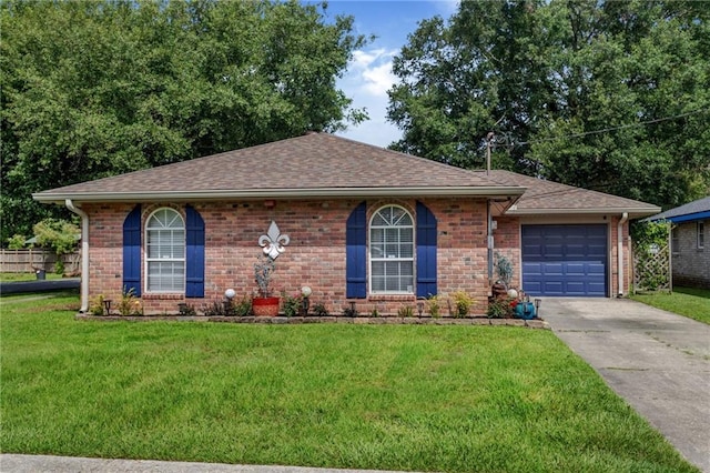 3039 College St, Slidell, LA 70458 - single story home with driveway, roof with shingles, a front lawn, and brick siding