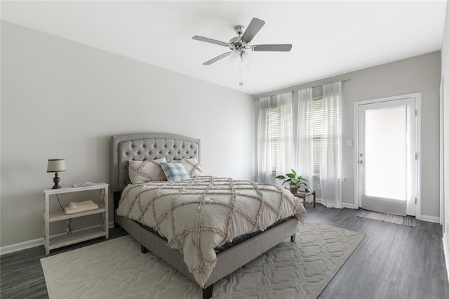 5681 Oakworth St, Slidell, LA 70461 - bedroom featuring dark wood finished floors and a ceiling fan